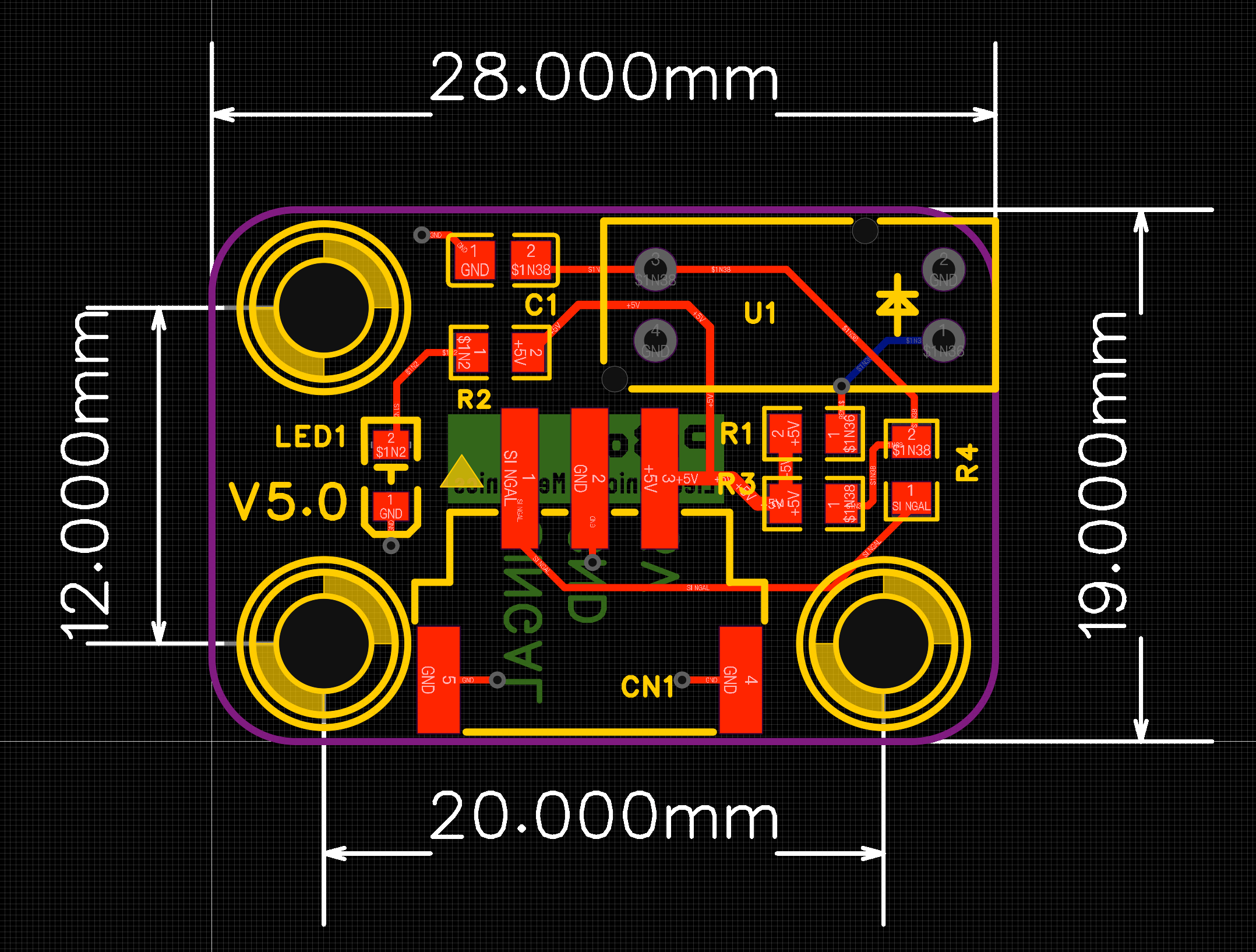 PiBot Optical Endstop V5 dimensions