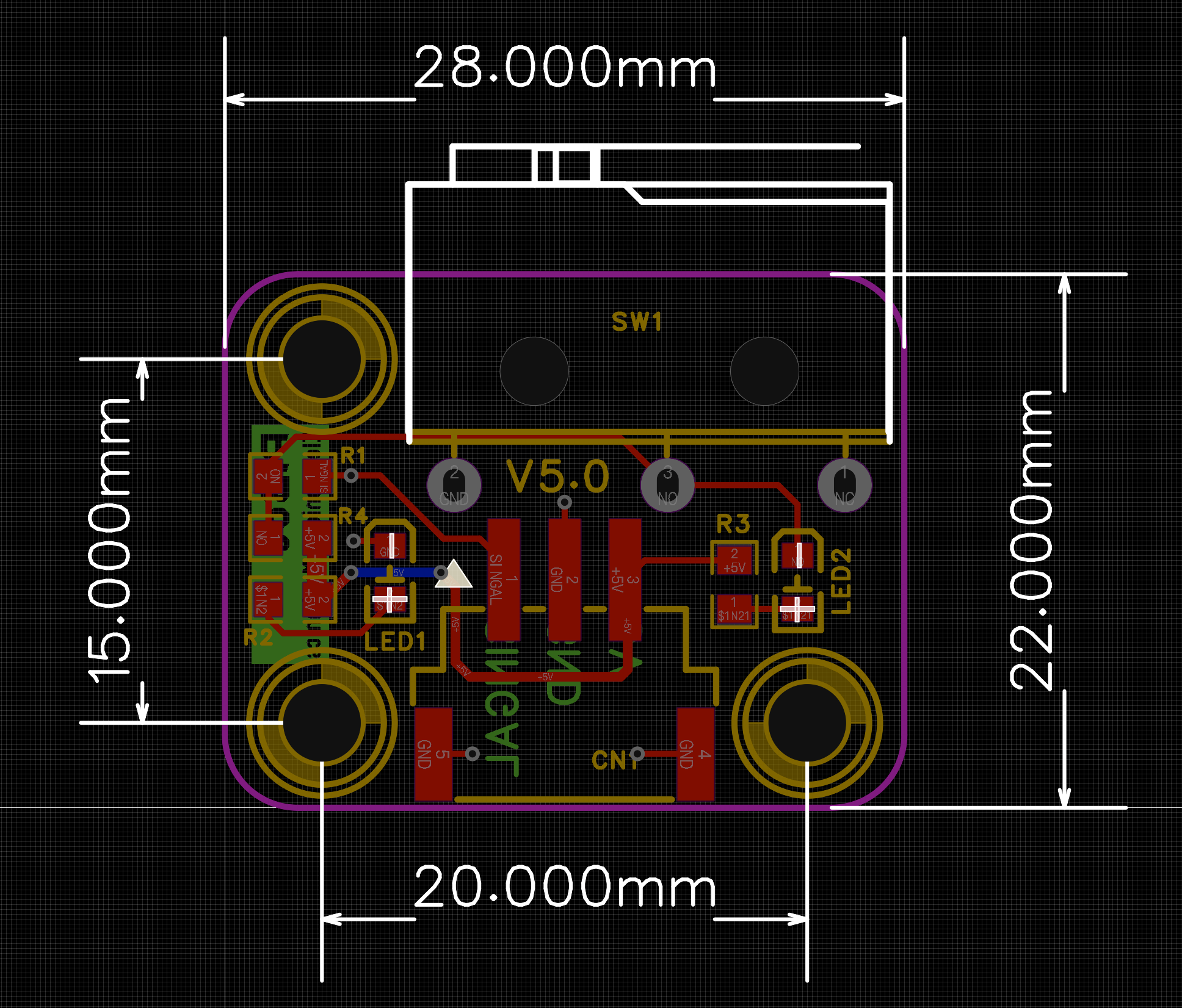 PiBot Mechanical Endstop V5 dimensions